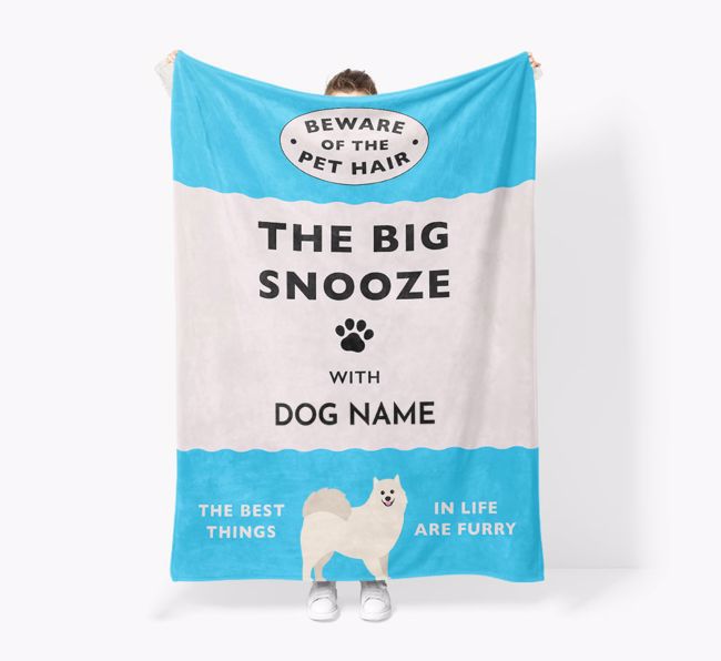 'The Big Snooze' - Personalised Sherpa Fleece Blanket with {breedFullName} Yappicon